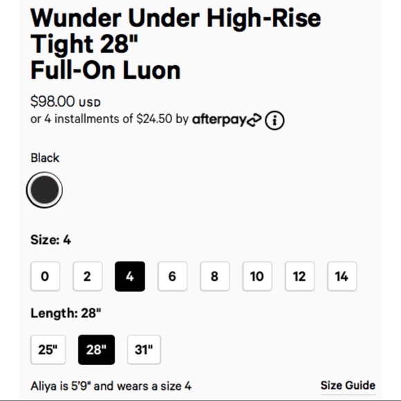 Lululemon WunderUnder HighRise Leggings Blk NWOT 4 - Picture 6 of 11